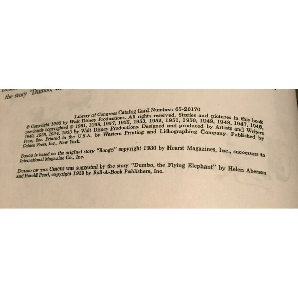 VTG WALT DISNEY'S FANTASYLAND 1963 CHILDRENS STORIES DUMBO CINDERELLA HARDBACK - Picture 6 of 9